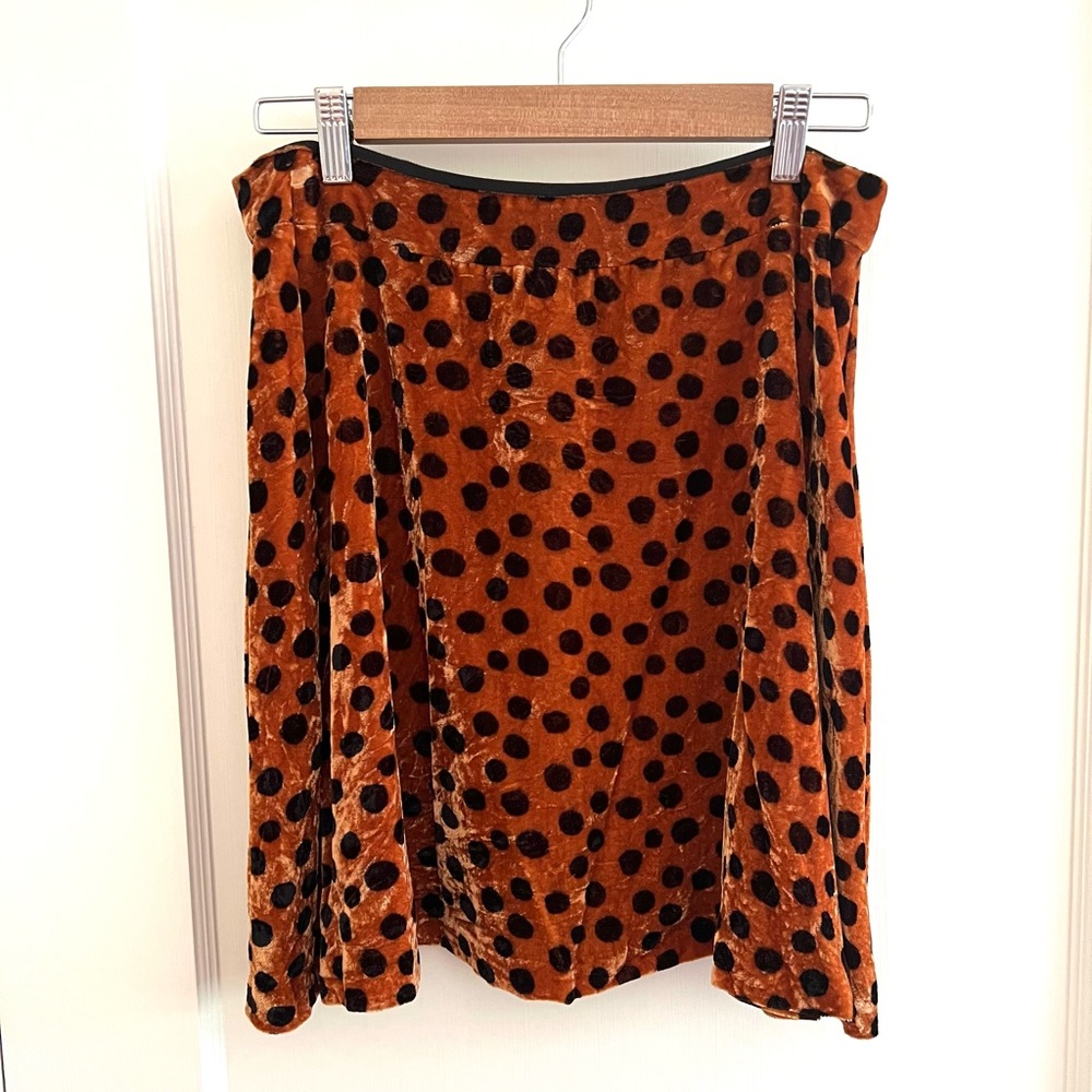 Madewell Velvet Polka Dot Skirt